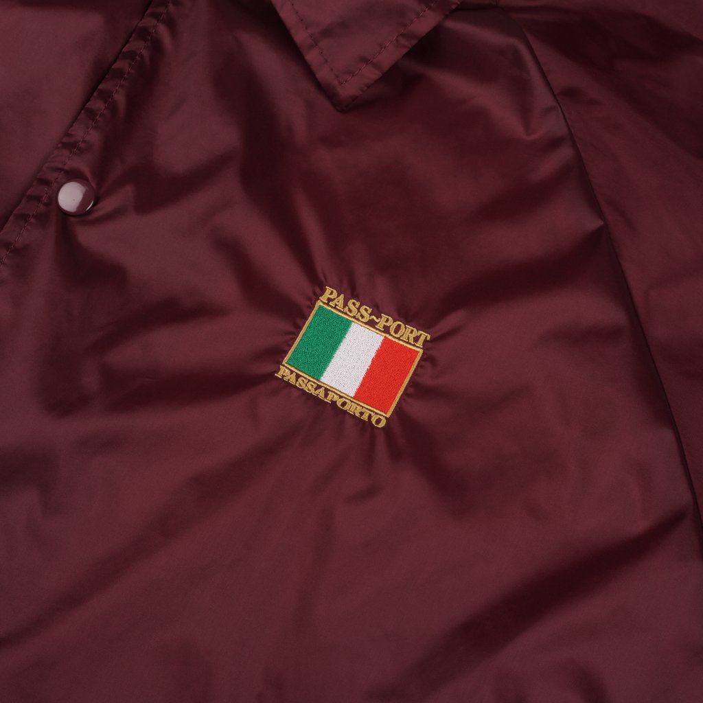 パスポート インターナショナル ティータオル イタリア コー​​チ ジャケット - マルーン