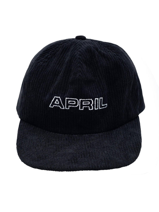 APRIL ロゴ アウトライン コード ハット - ブラック