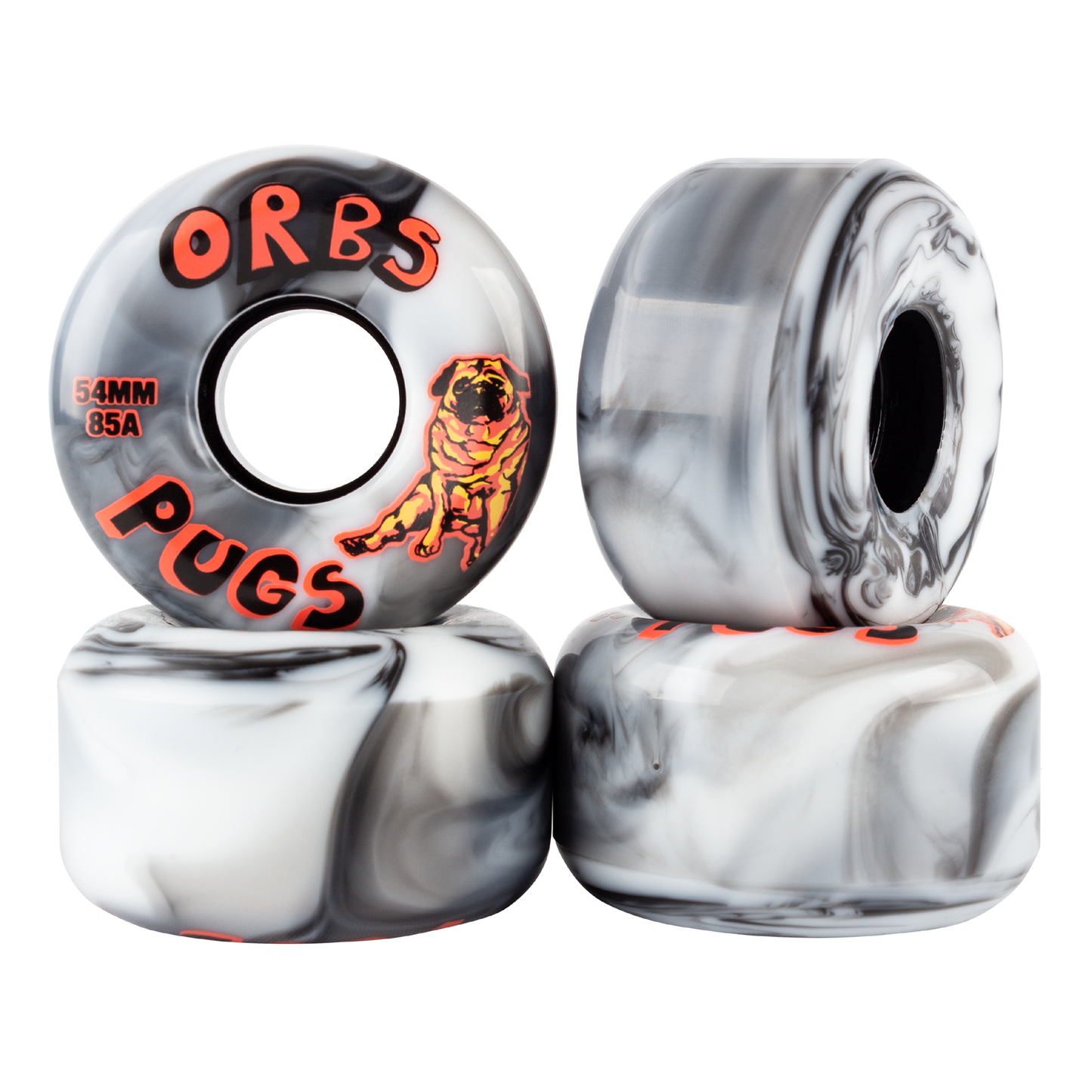 ORBS Pugs Swirl Wheels 54mm - สีดำ/ขาว