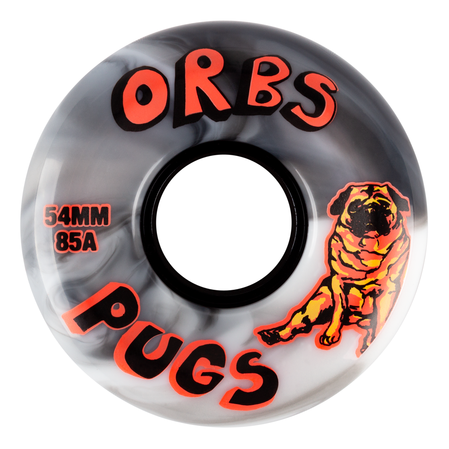 ORBS Pugs Swirl Wheels 54mm - Black/White