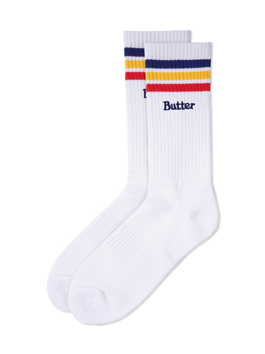 BUTTER GOODS Stripe Socks - White