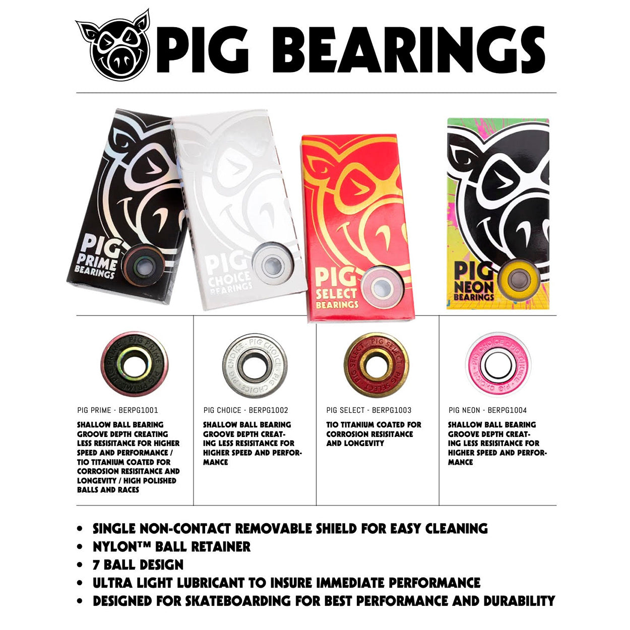 PIG Neon Bearings