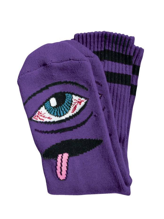 TOY MACHINE Bloodshot Eye Socks - Army / Purple / Red
