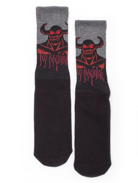TOY MACHINE Hell Monster Socks - Black / Red