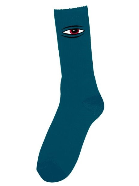 TOY MACHINE Sect Eye Embroidered Socks - Grey / Ocean