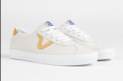 VANS Skate Sport Shoes - Athletic White/Gold ~ 8US/10US